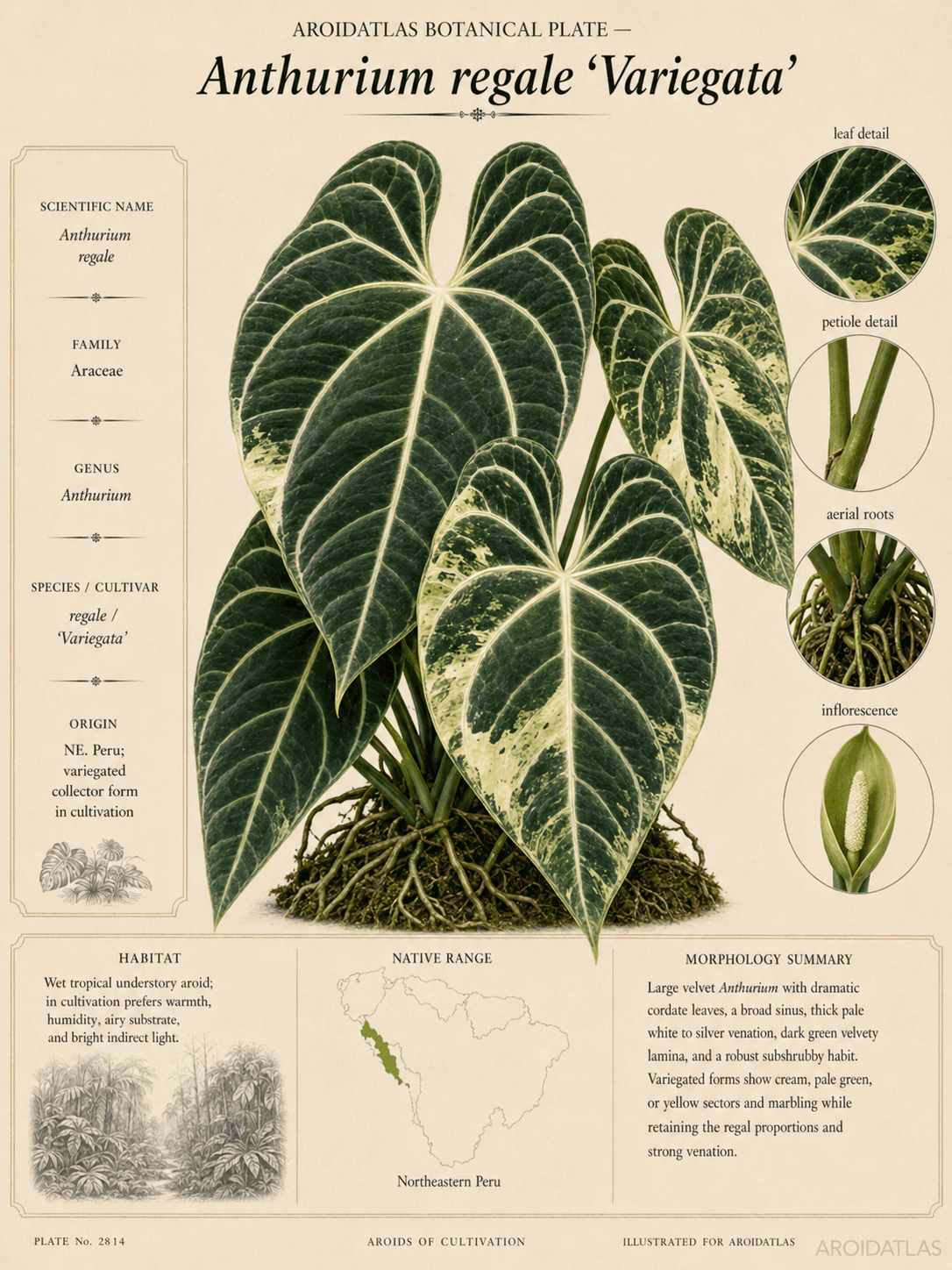 Variegated Regale Anthurium