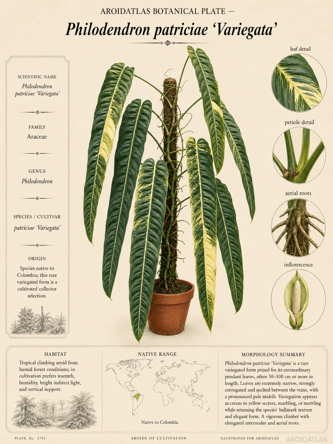 Philodendron patriciae 'Variegata'