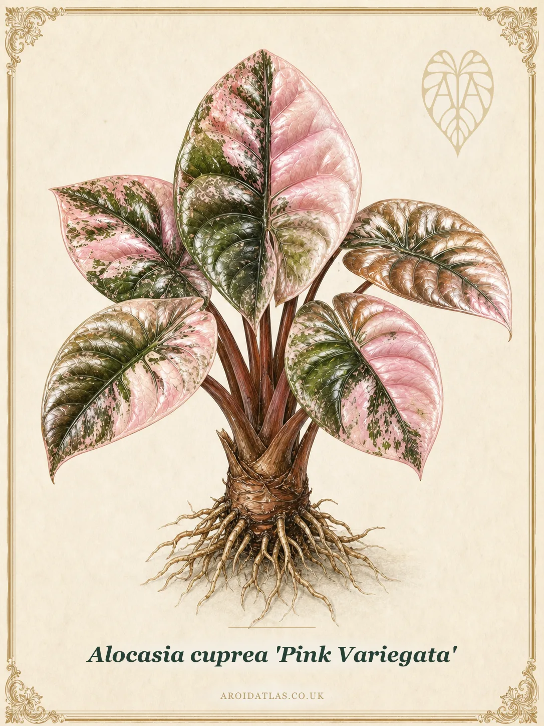 Alocasia cuprea 'Pink Variegata'