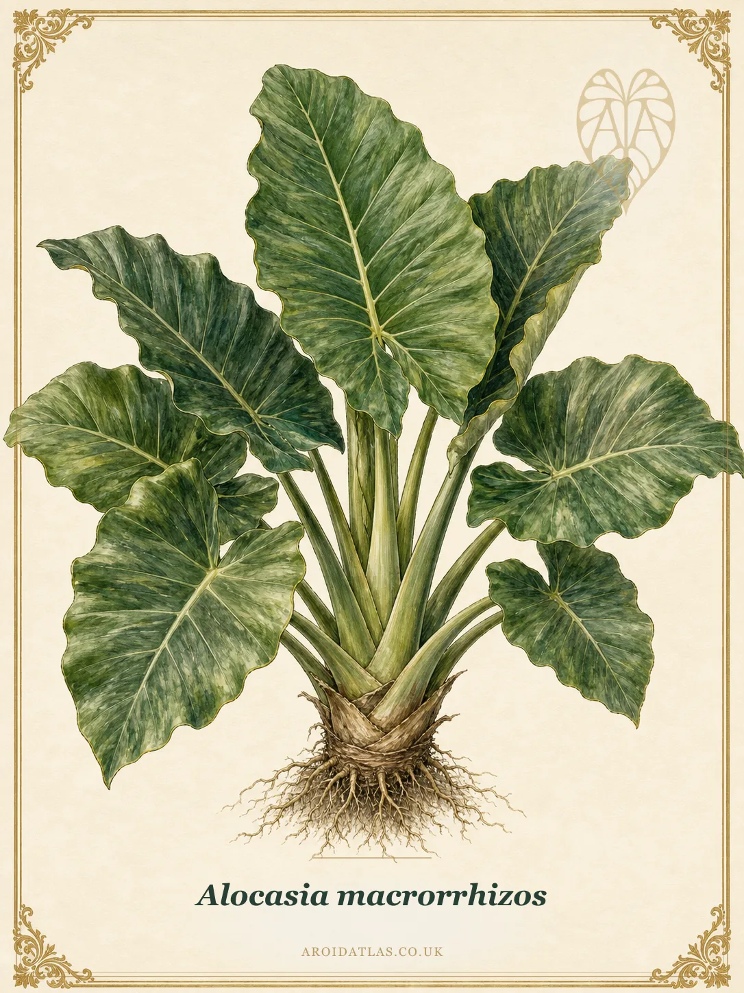 Alocasia macrorrhizos (Giant Taro) botanical illustration