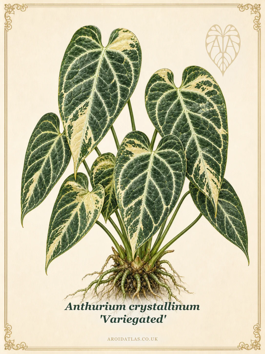 Variegated Crystallinum Anthurium