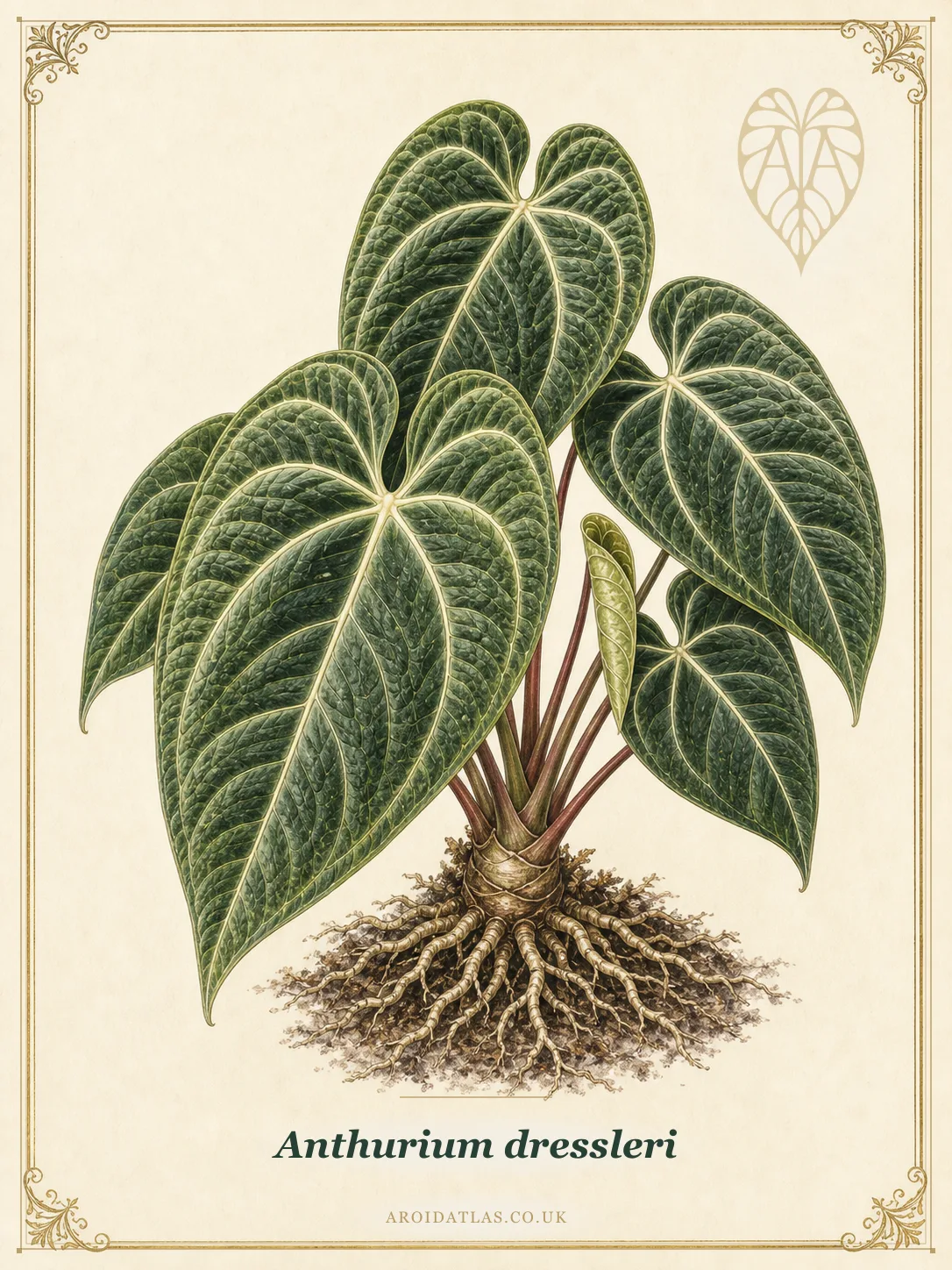 Botanical plate of Anthurium dressleri