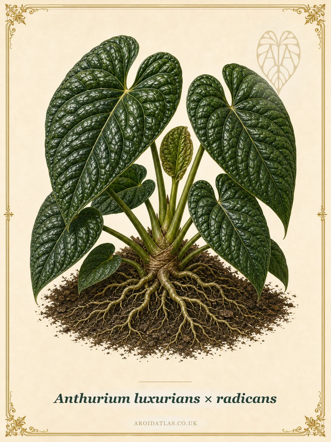 Anthurium luxurians × radicans