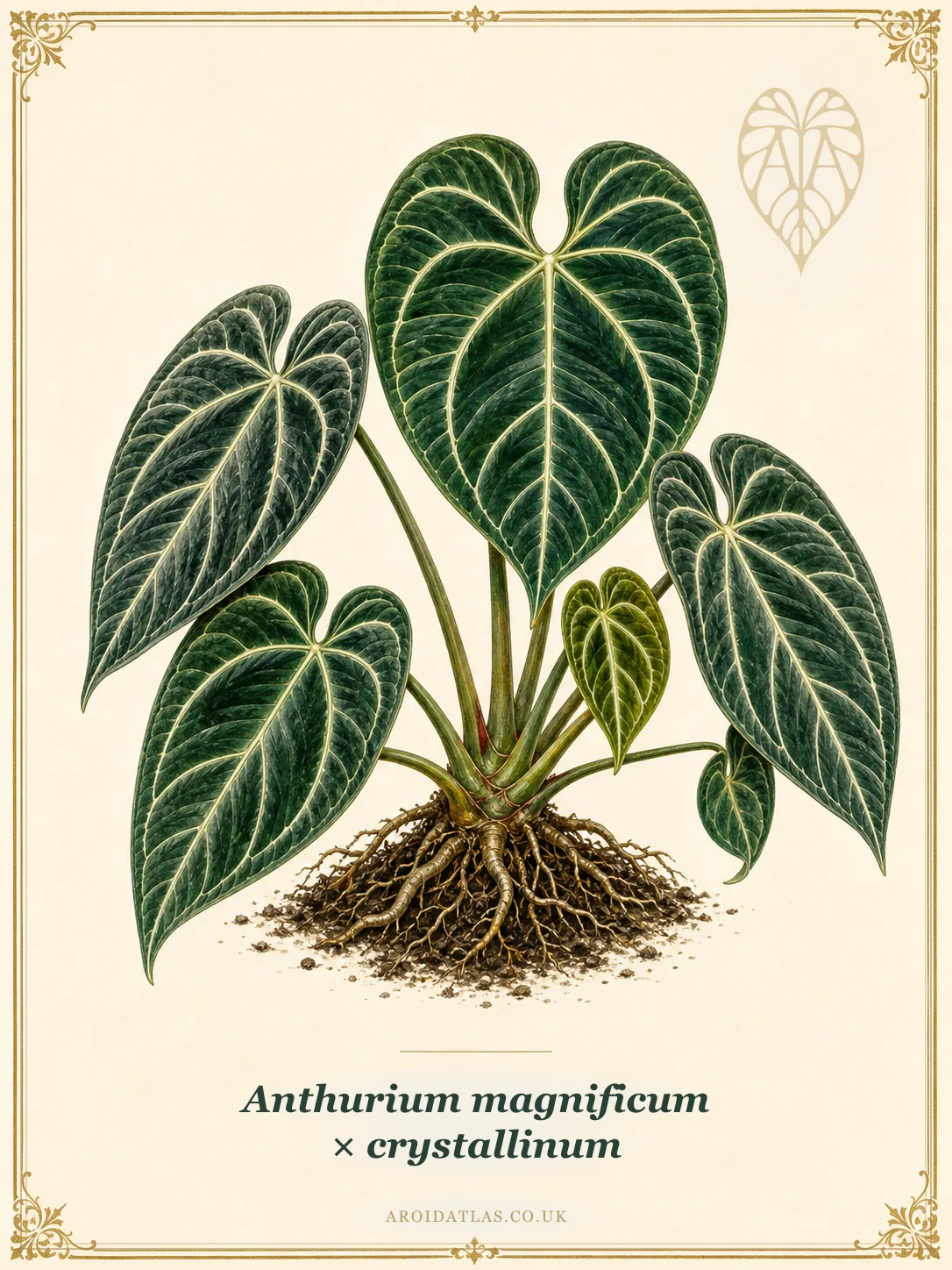 Anthurium magnificum × crystallinum