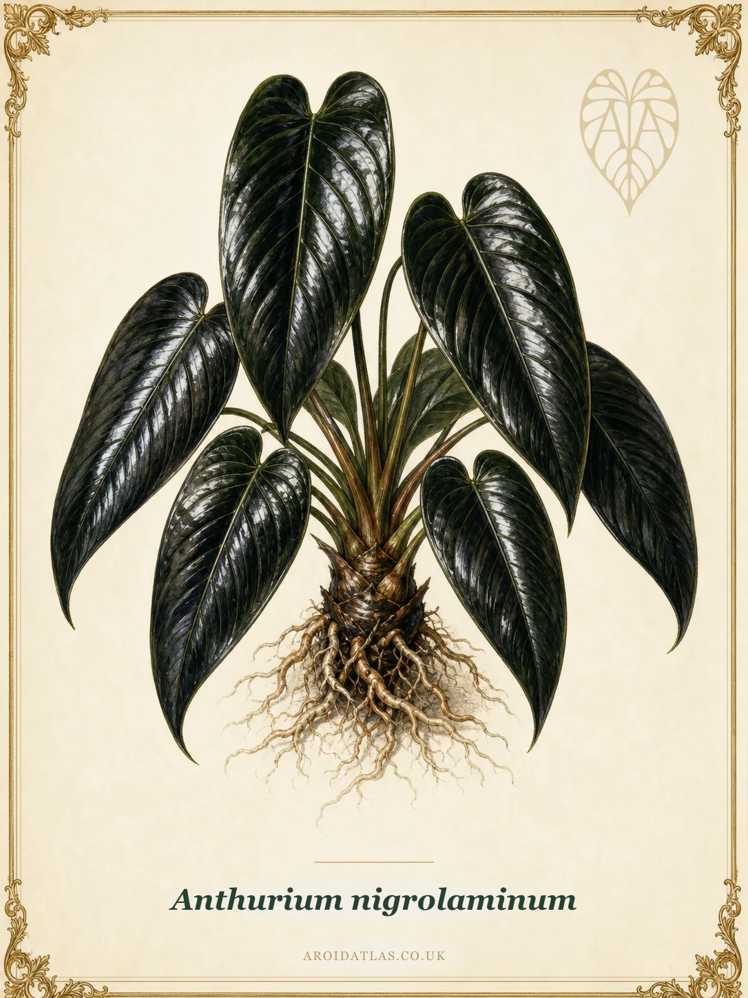 Botanical plate of Anthurium nigrolaminum