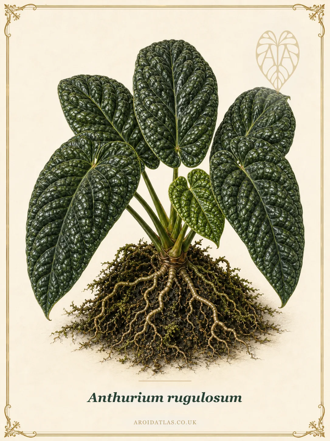Botanical plate of Anthurium rugulosum