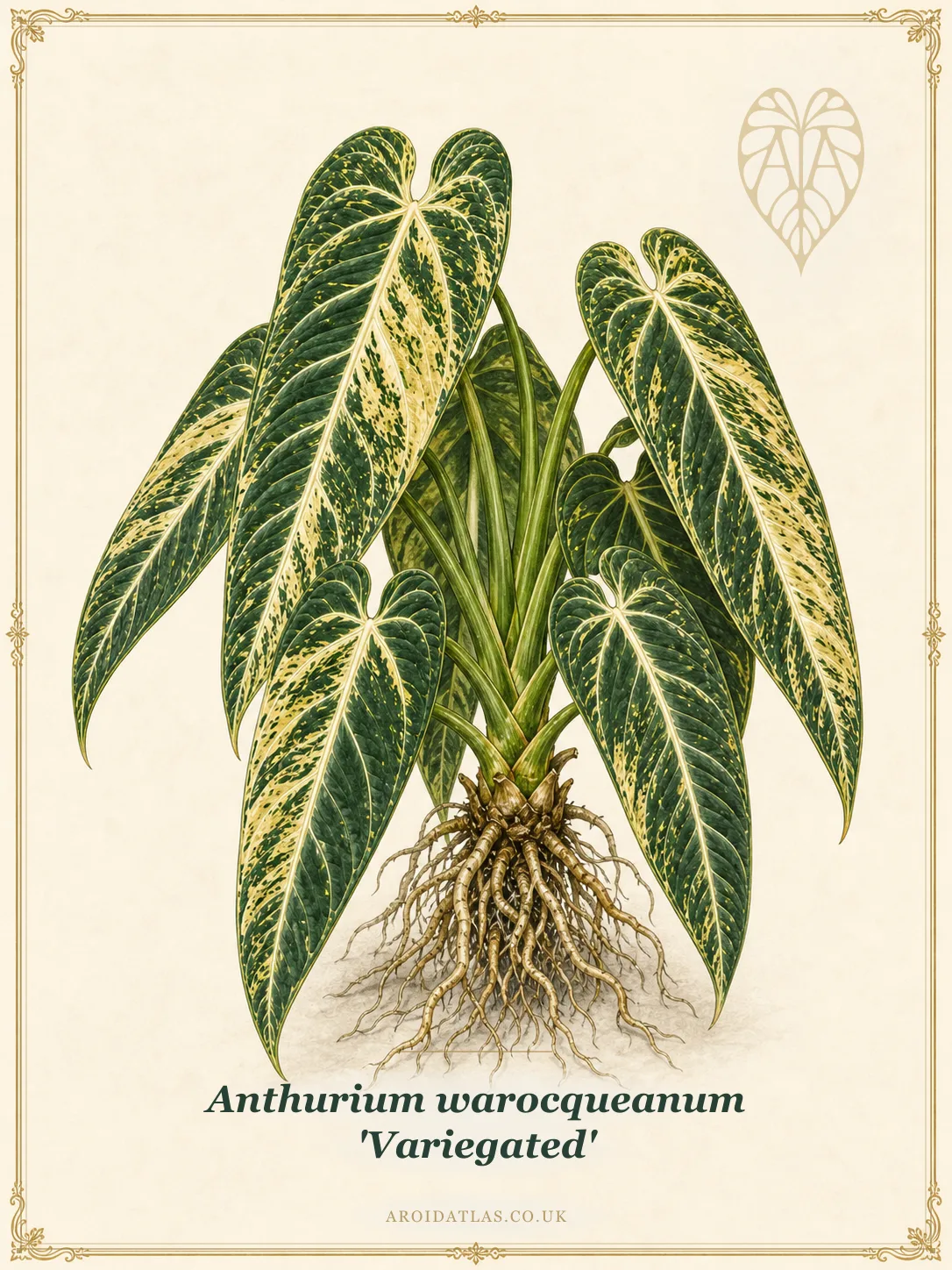 Anthurium warocqueanum 'Variegated'